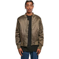 Dark Olive - Back - Build Your Brand Mens Contrast Bomber Jacket