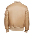 Union Beige - Back - Build Your Brand Mens Contrast Bomber Jacket