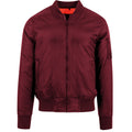 Burgundy - Front - Build Your Brand Mens Contrast Bomber Jacket