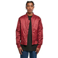 Burgundy - Back - Build Your Brand Mens Contrast Bomber Jacket