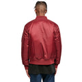 Burgundy - Side - Build Your Brand Mens Contrast Bomber Jacket