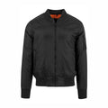 Black - Front - Build Your Brand Mens Contrast Bomber Jacket