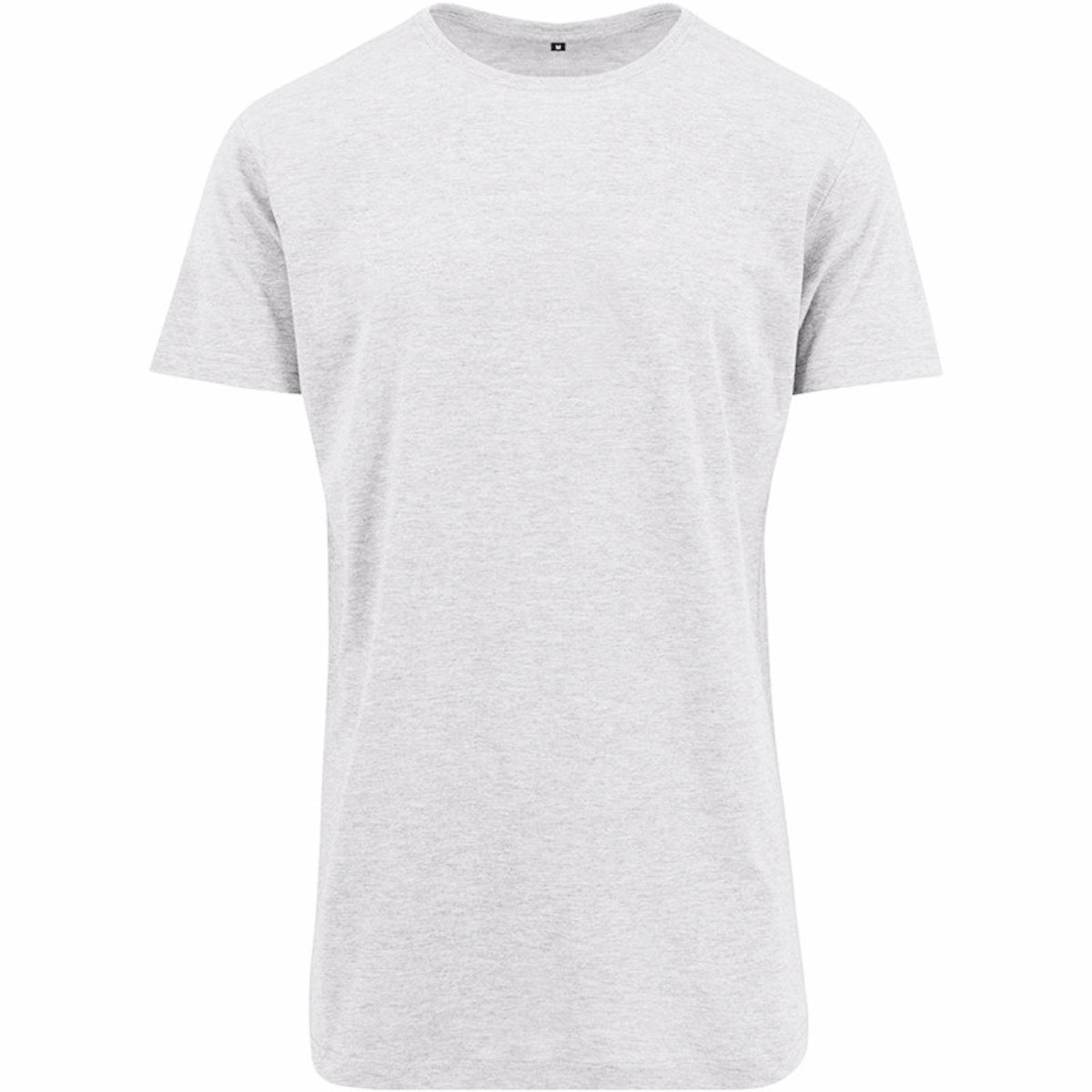 White - Front - Build Your Brand Mens Shaped Long Short Sleeve T-Shirt
