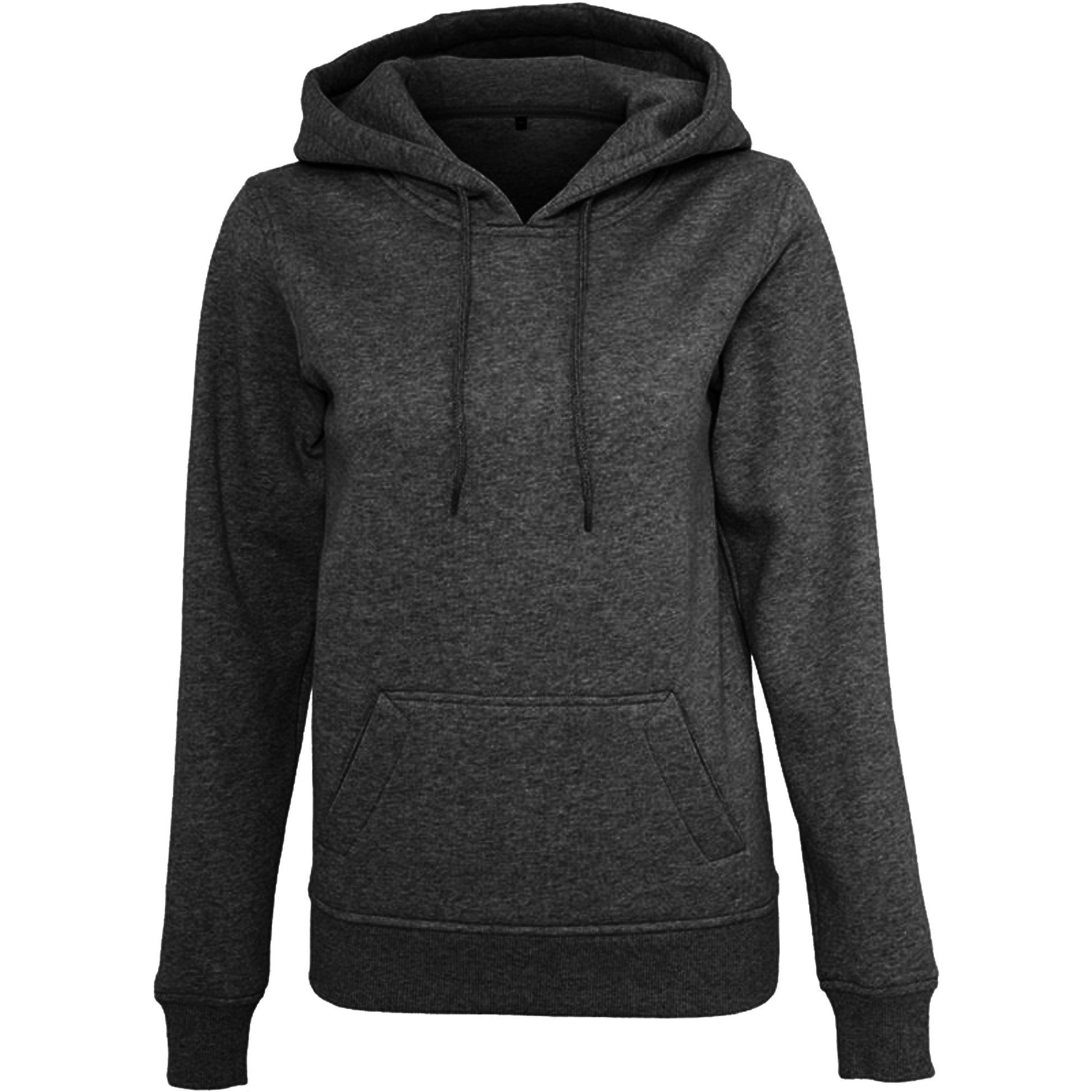 Black - Front - Build Your Brand Womens-Ladies Heavy Pullover Hoodie