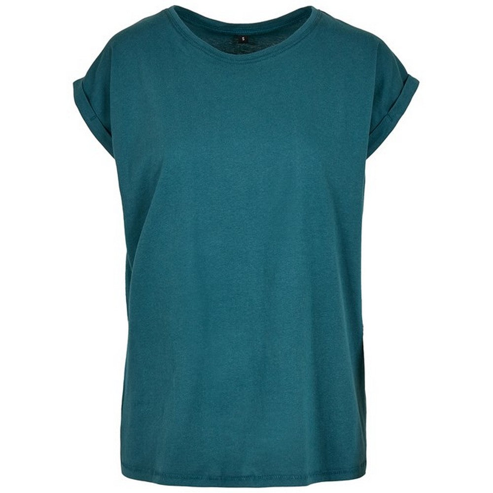 Teal - Front - Build Your Brand Womens-Ladies Extended Shoulder T-Shirt