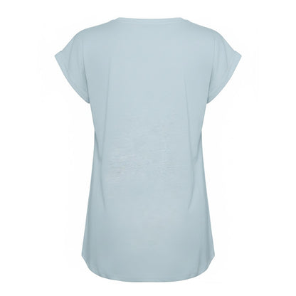 Powder Blue - Back - Build Your Brand Womens-Ladies Extended Shoulder T-Shirt