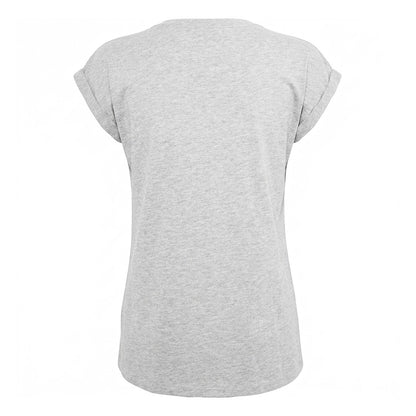 Heather Grey - Back - Build Your Brand Womens-Ladies Extended Shoulder T-Shirt