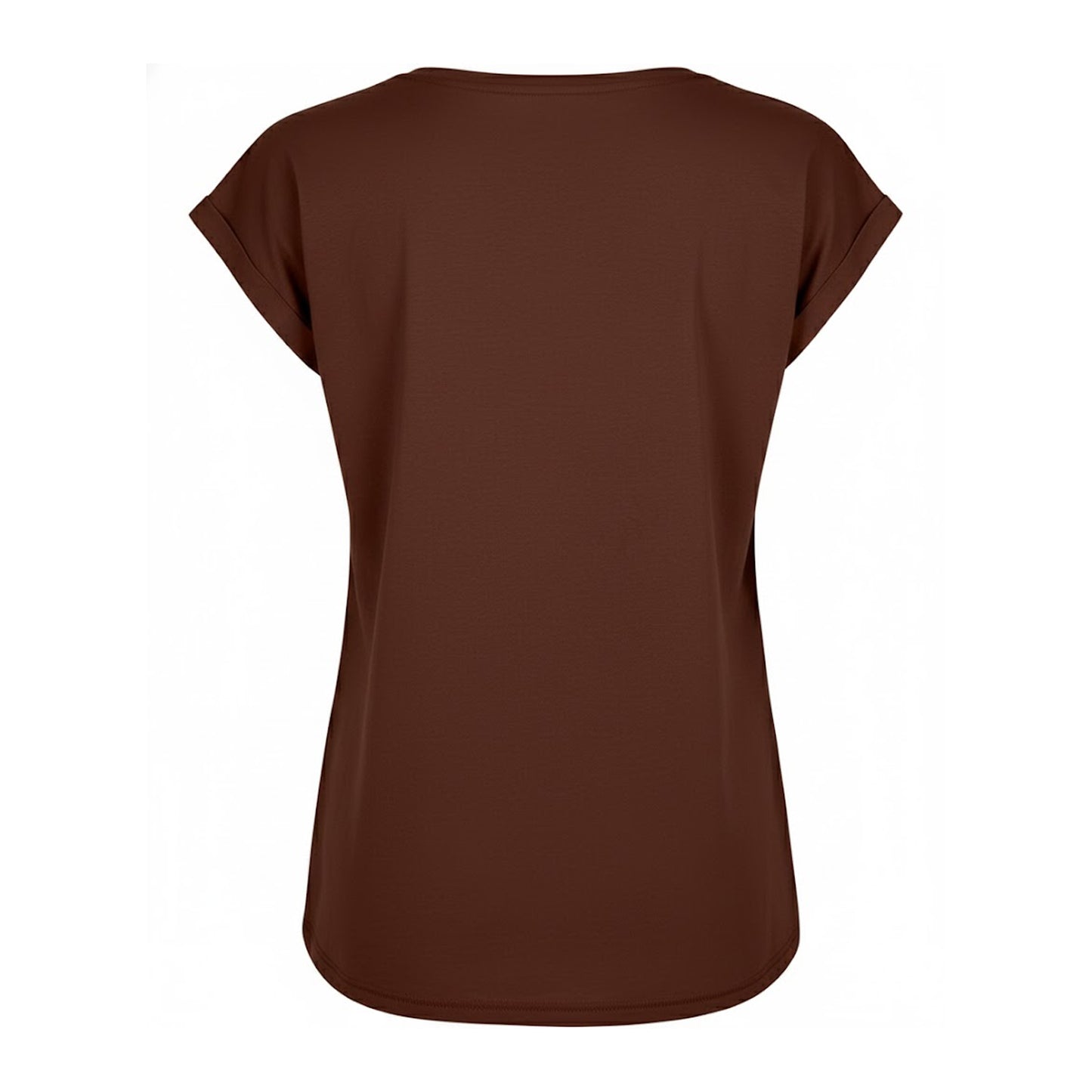 Chocolate Brown - Back - Build Your Brand Womens-Ladies Extended Shoulder T-Shirt