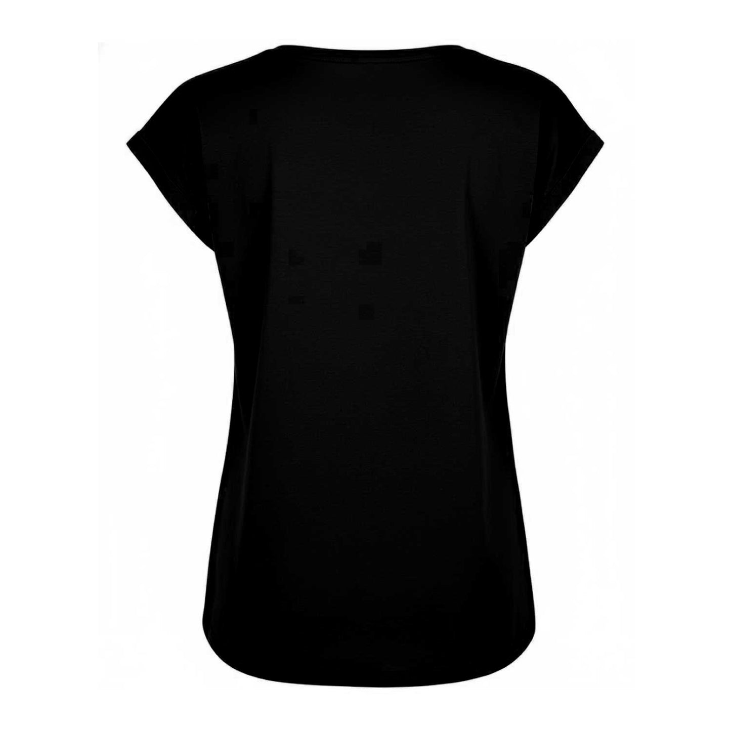 Black - Back - Build Your Brand Womens-Ladies Extended Shoulder T-Shirt