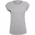 Heather Grey - Front - Build Your Brand Womens-Ladies Extended Shoulder T-Shirt