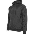 Black-Black - Lifestyle - Build Your Brand Mens Zip Up Wind Runner Jacket