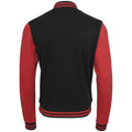 Black-Red - Back - Build Your Brand Mens Sweat College Jacket