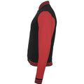 Black-Red - Side - Build Your Brand Mens Sweat College Jacket