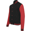 Black-Red - Lifestyle - Build Your Brand Mens Sweat College Jacket