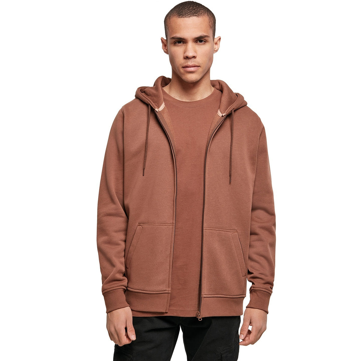 Bark - Back - Build Your Brand Mens Heavy Zip Up Hoodie