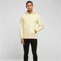 Soft Yellow - Back - Build Your Brand Mens Heavy Zip Up Hoodie