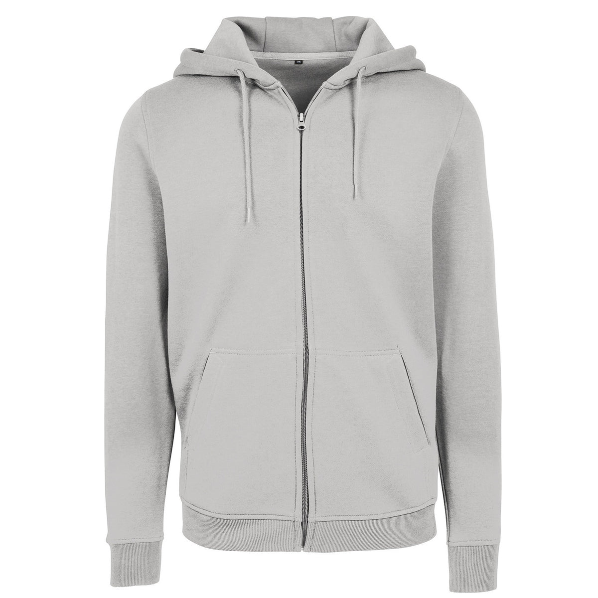 Light Asphalt - Front - Build Your Brand Mens Heavy Zip Up Hoodie