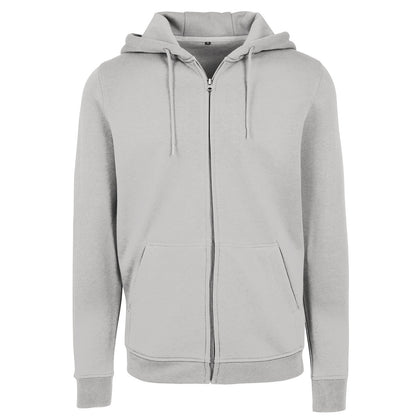 Light Asphalt - Front - Build Your Brand Mens Heavy Zip Up Hoodie