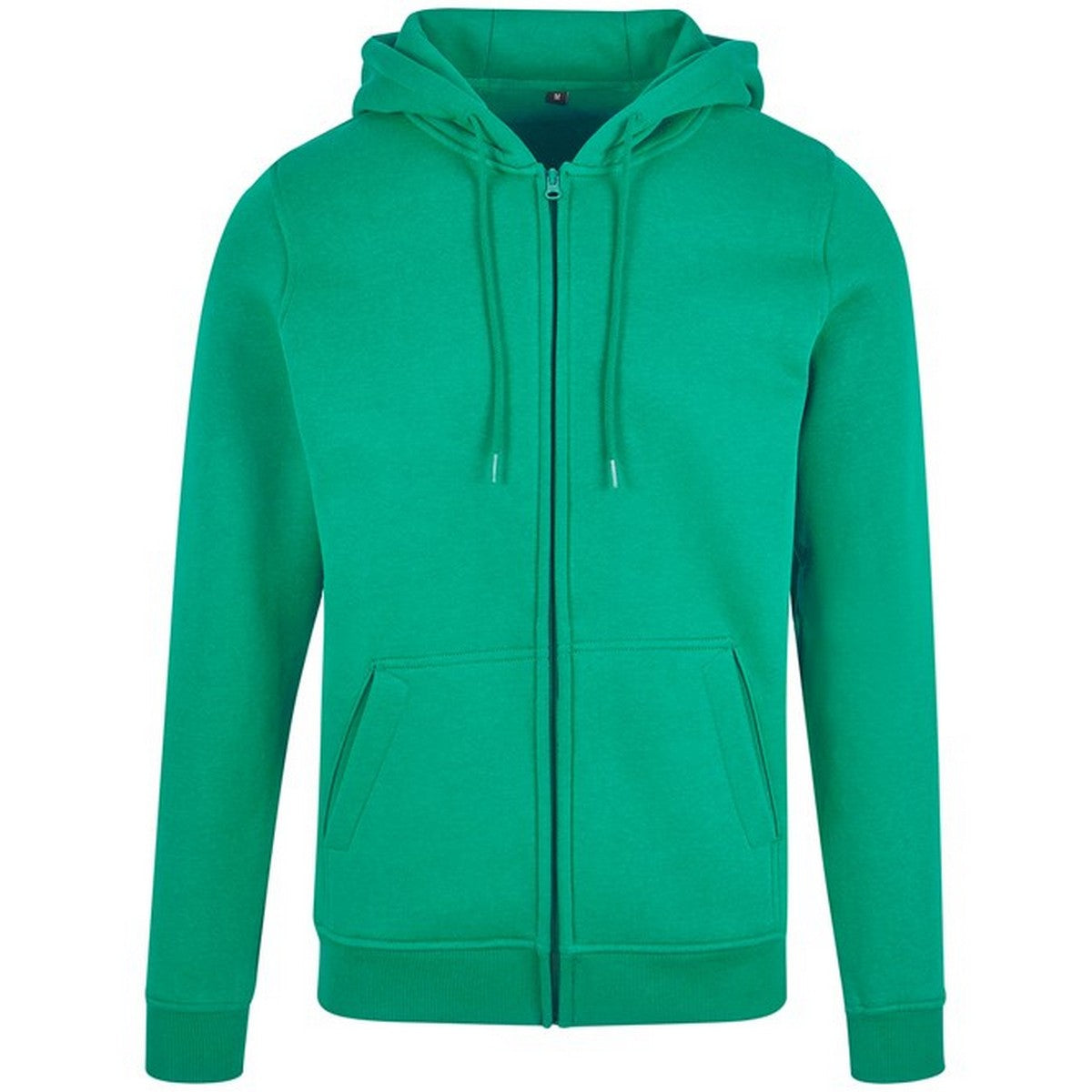 Grass Green - Front - Build Your Brand Mens Heavy Zip Up Hoodie