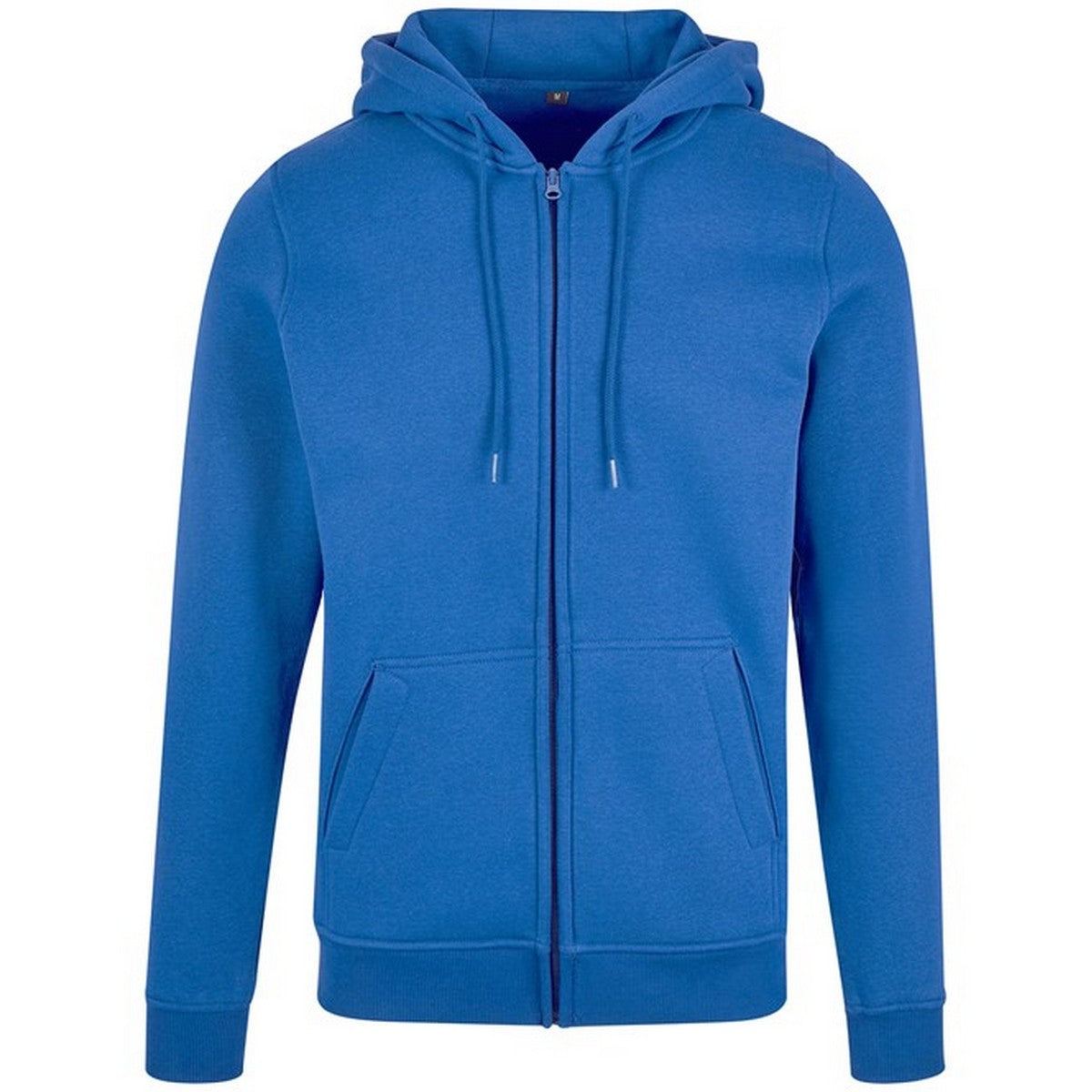 Intense Blue - Front - Build Your Brand Mens Heavy Zip Up Hoodie