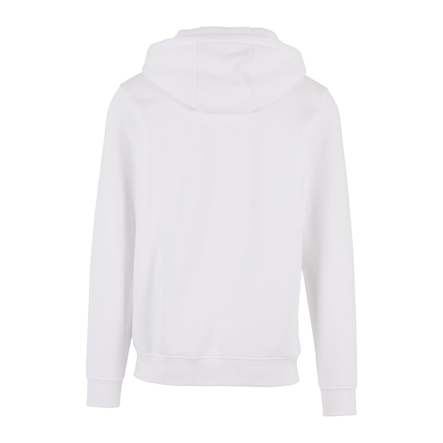 White - Back - Build Your Brand Mens Heavy Zip Up Hoodie