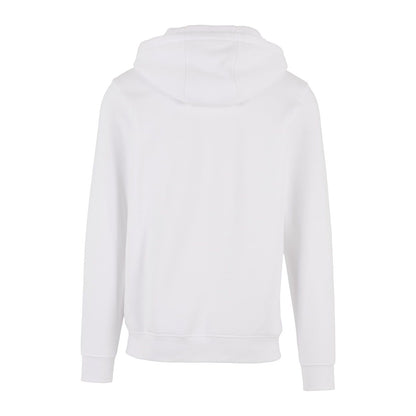 White - Back - Build Your Brand Mens Heavy Zip Up Hoodie