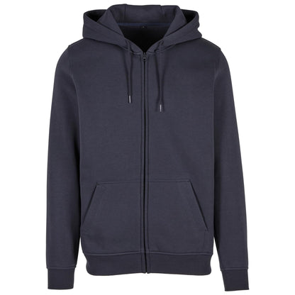 Navy - Front - Build Your Brand Mens Heavy Zip Up Hoodie