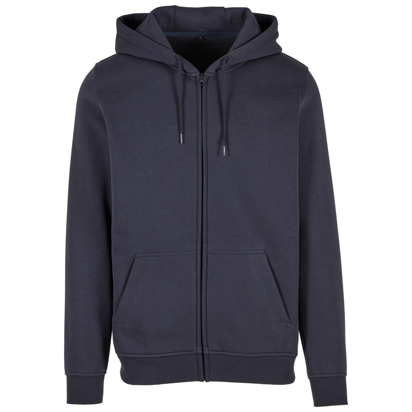 Navy - Front - Build Your Brand Mens Heavy Zip Up Hoodie