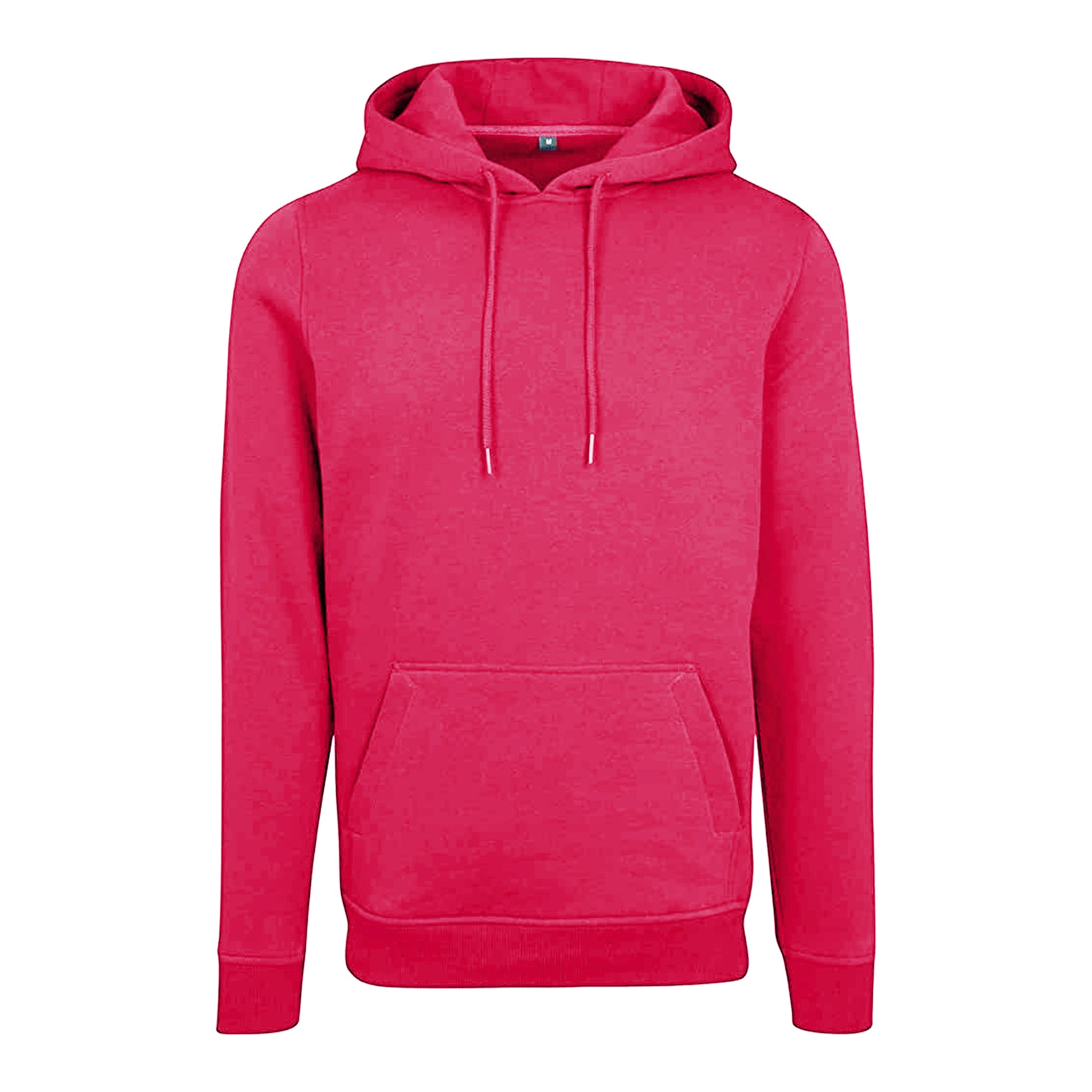 Hibiscus Pink - Front - Build Your Brand Mens Heavy Pullover Hoodie