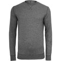 Charcoal - Front - Build Your Brand Mens Plain Light Crewneck Sweater