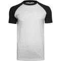 White-Black - Front - Build Your Brand Mens Raglan Contrast Short Sleeve T-Shirt