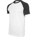 White-Black - Back - Build Your Brand Mens Raglan Contrast Short Sleeve T-Shirt