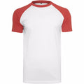 White-Red - Front - Build Your Brand Mens Raglan Contrast Short Sleeve T-Shirt