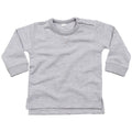 Heather Grey Melange - Front - Babybugz Baby-Babies Sweatshirt