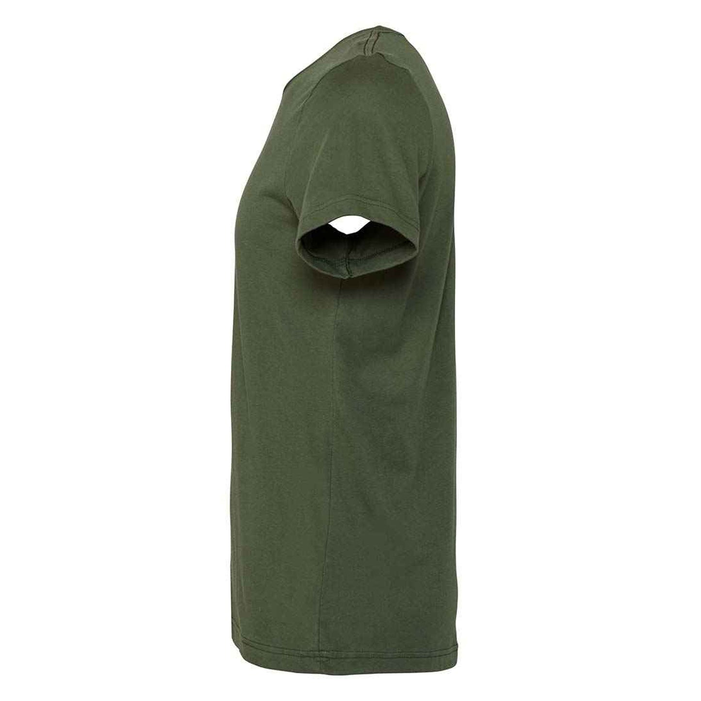 Military Green - Side - Bella + Canvas Unisex Jersey Crew Neck T-Shirt