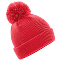 Bright Red - Front - Beechfield Childrens-Kids Reflective Bobble Beanie
