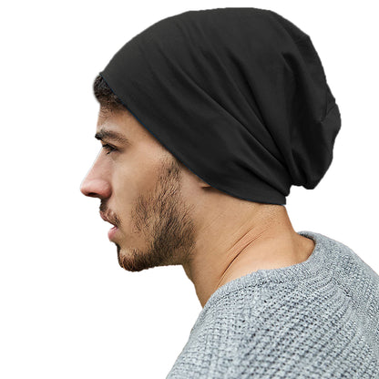 Black - Back - Beechfield Unisex Hemsedal Cotton Slouch Beanie