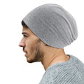 Heather Grey - Back - Beechfield Unisex Hemsedal Cotton Slouch Beanie