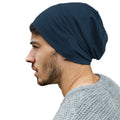 French Navy - Back - Beechfield Unisex Hemsedal Cotton Slouch Beanie