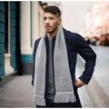 Heather Grey - Side - Beechfield Unisex Classic Knitted Scarf