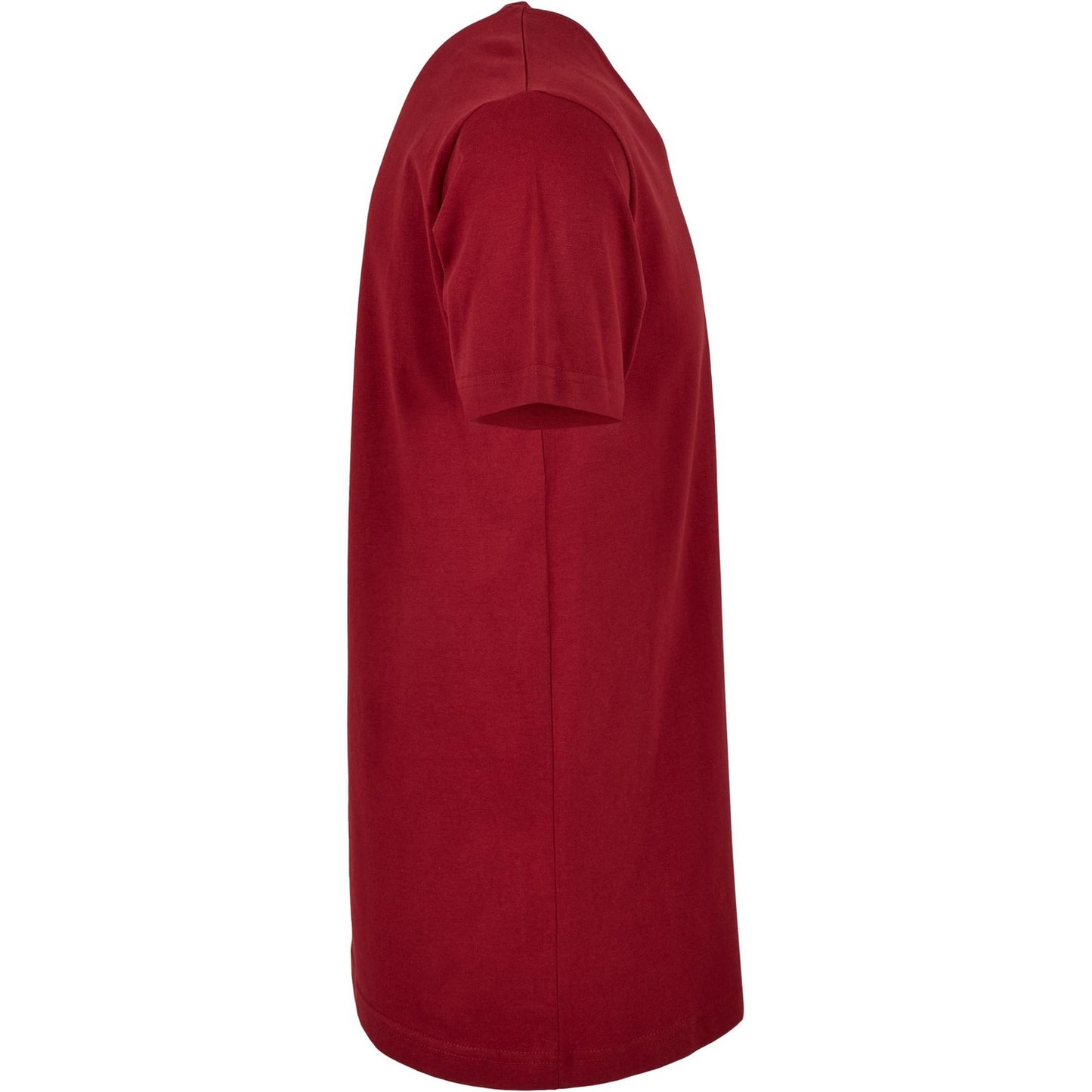 Burgundy - Side - Build Your Brand Mens T-Shirt Round Neck
