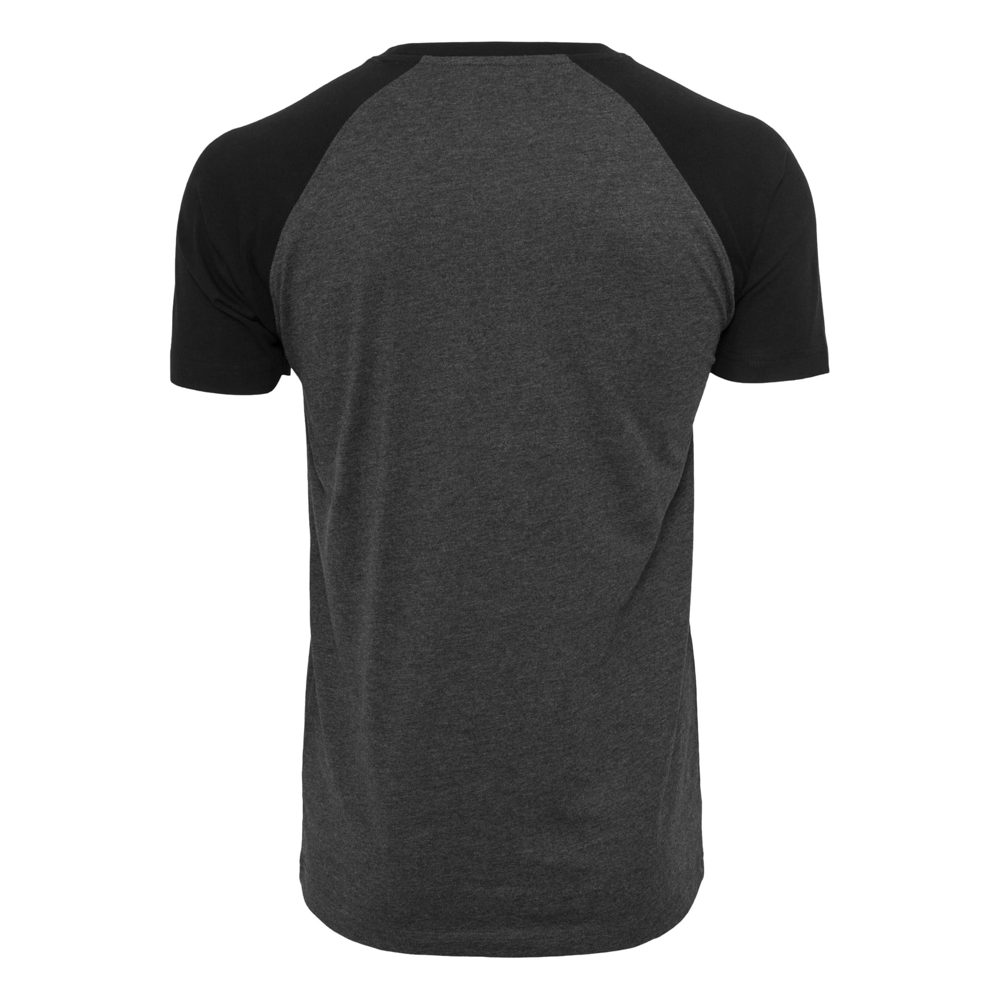 Charcoal-Black - Back - Build Your Brand Mens Raglan Contrast Tee