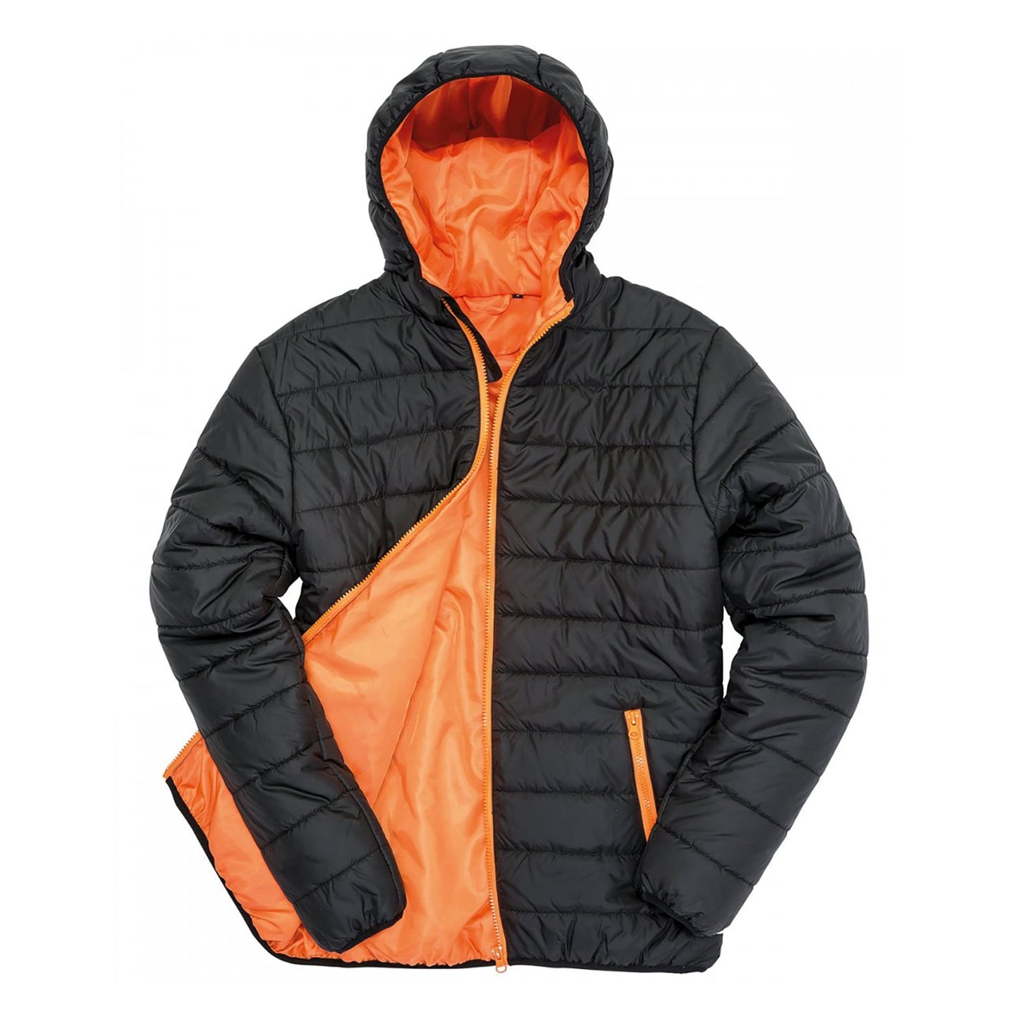 Black-Orange - Front - Result Core Mens Soft Padded Jacket