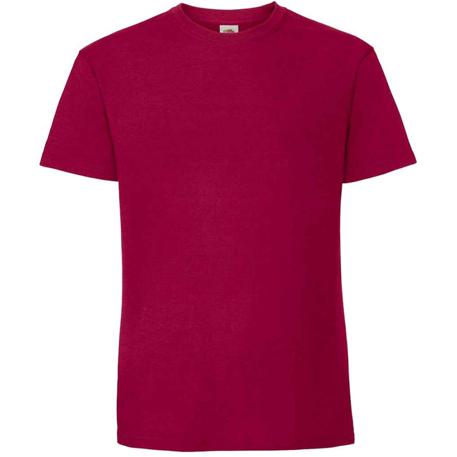 Cranberry - Front - Fruit Of The Loom Mens Iconic 195 Ringspun Premium Tshirt