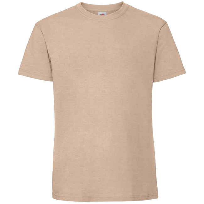 Desert Sand - Front - Fruit Of The Loom Mens Iconic 195 Ringspun Premium Tshirt
