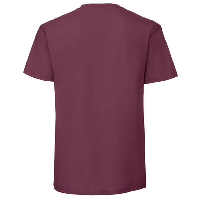 Burgundy - Back - Fruit Of The Loom Mens Iconic 195 Ringspun Premium Tshirt