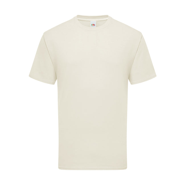 Natural - Front - Fruit Of The Loom Mens Iconic 195 Ringspun Premium Tshirt