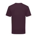 Dark Plum - Back - Fruit Of The Loom Mens Iconic 195 Ringspun Premium Tshirt