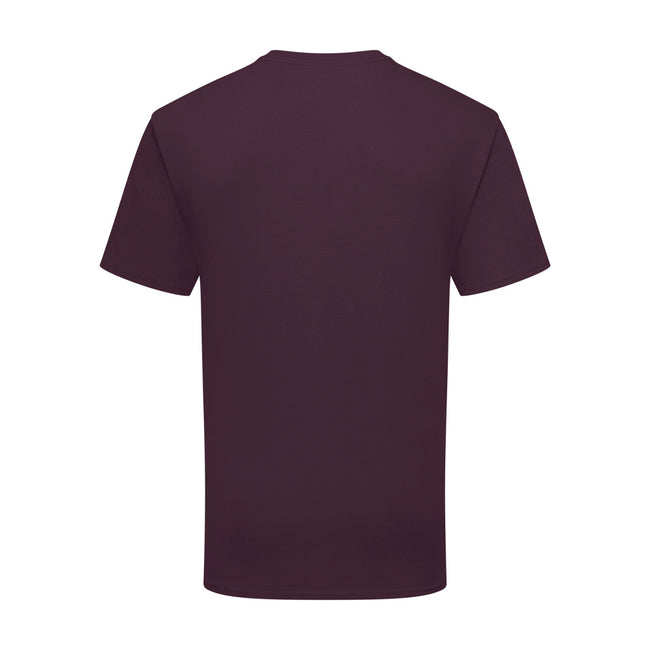 Dark Plum - Back - Fruit Of The Loom Mens Iconic 195 Ringspun Premium Tshirt