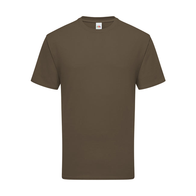 Truffle Brown - Front - Fruit Of The Loom Mens Iconic 195 Ringspun Premium Tshirt